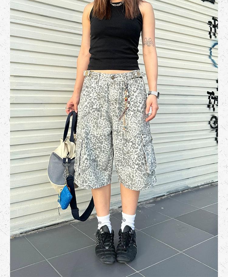 Animal Print Cargo Shorts
