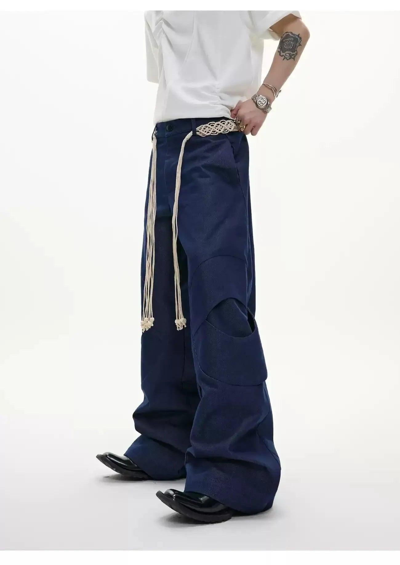 Belted Strap Structured Jeans