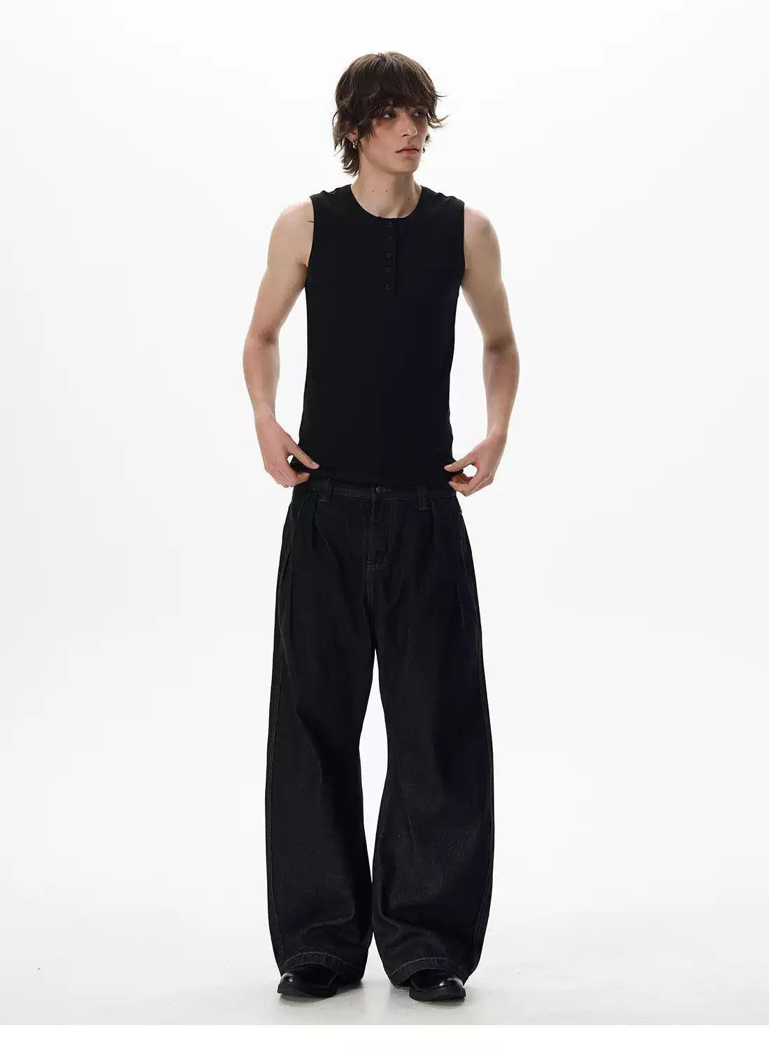 Henley Collar Slim Fit Tank Top