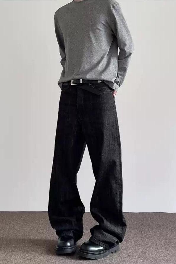Solid Color Buttoned Versatile Jeans