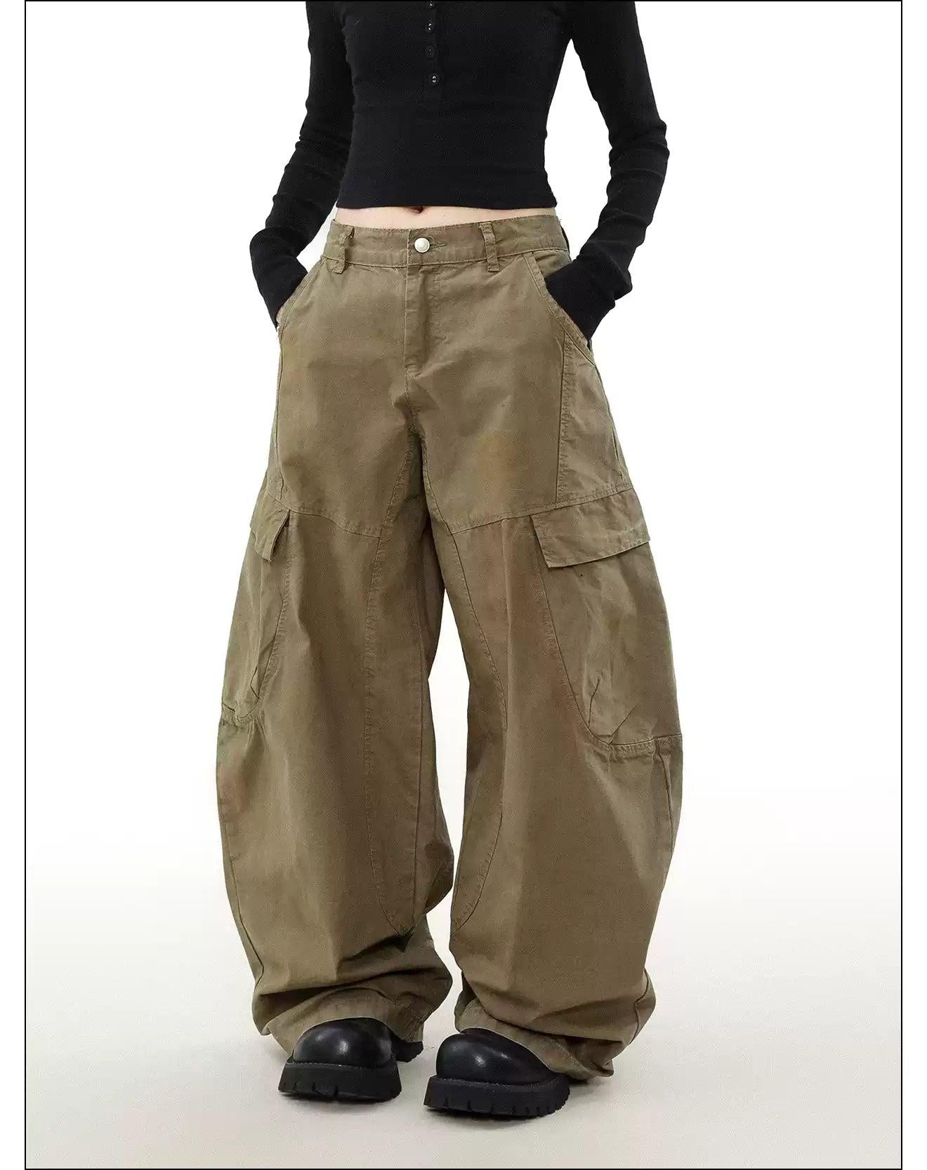 Functional Pocket Wide Cargo Pants