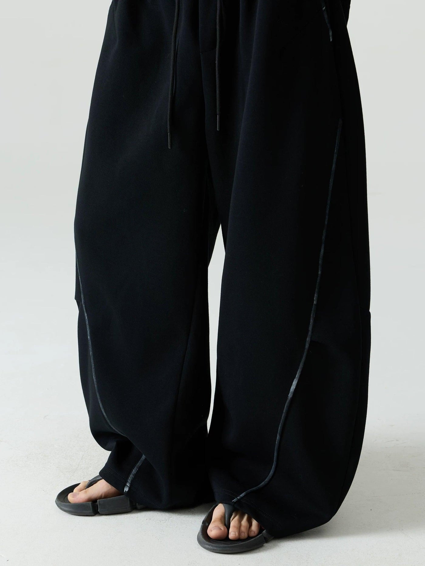 Contrast Seam Wide Leg Sweatpants