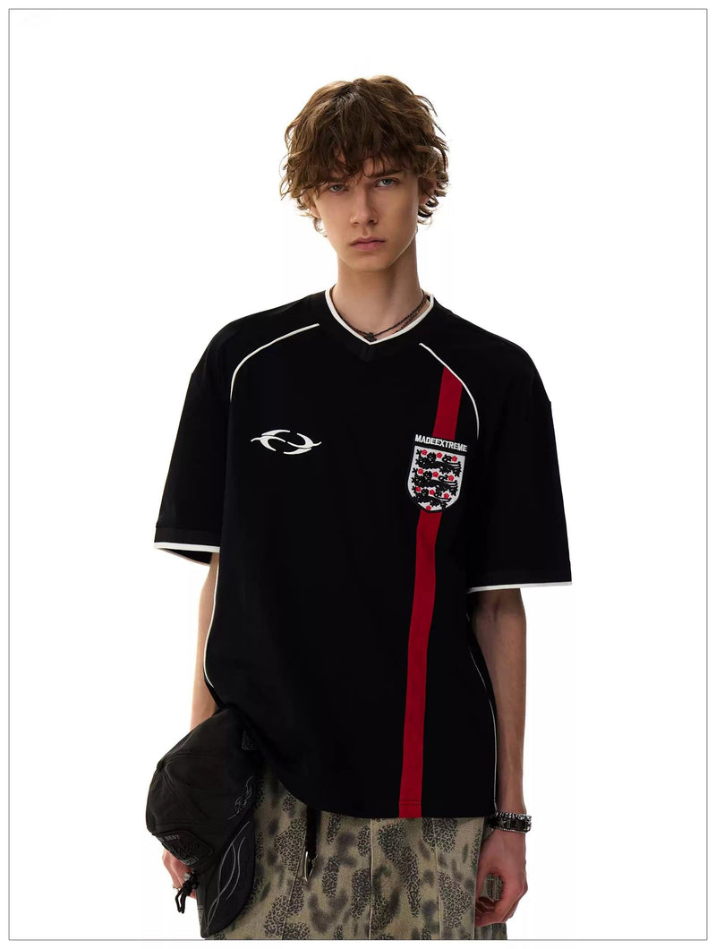 Contrast Piping Racing Style T-Shirt