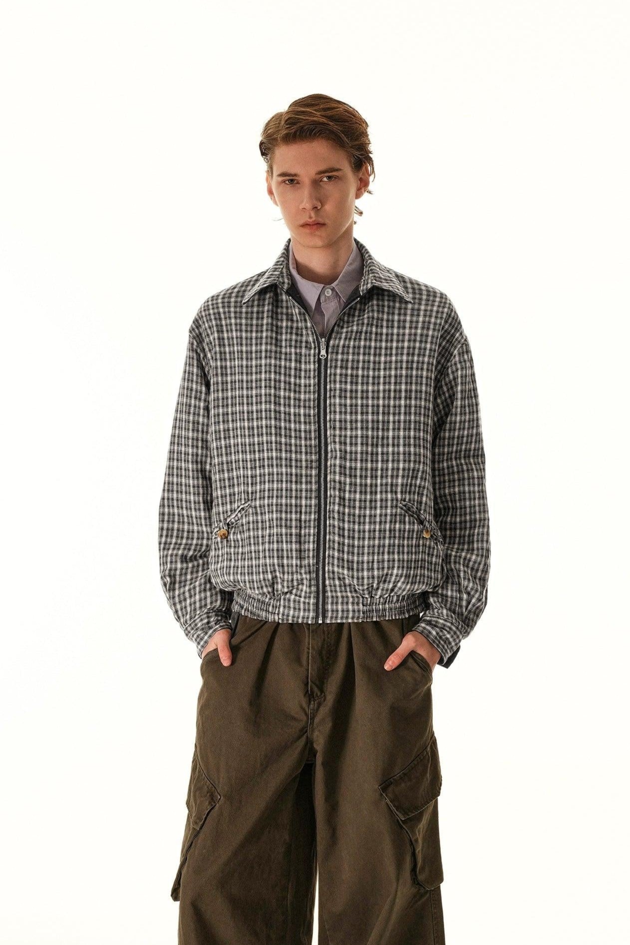 Clean Fit Reversible Plaid Jacket