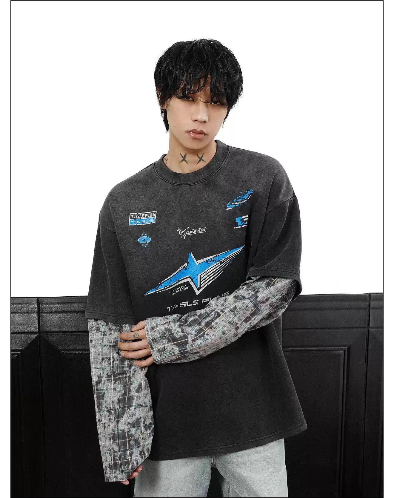 Layered Print Long Sleeve T-Shirt