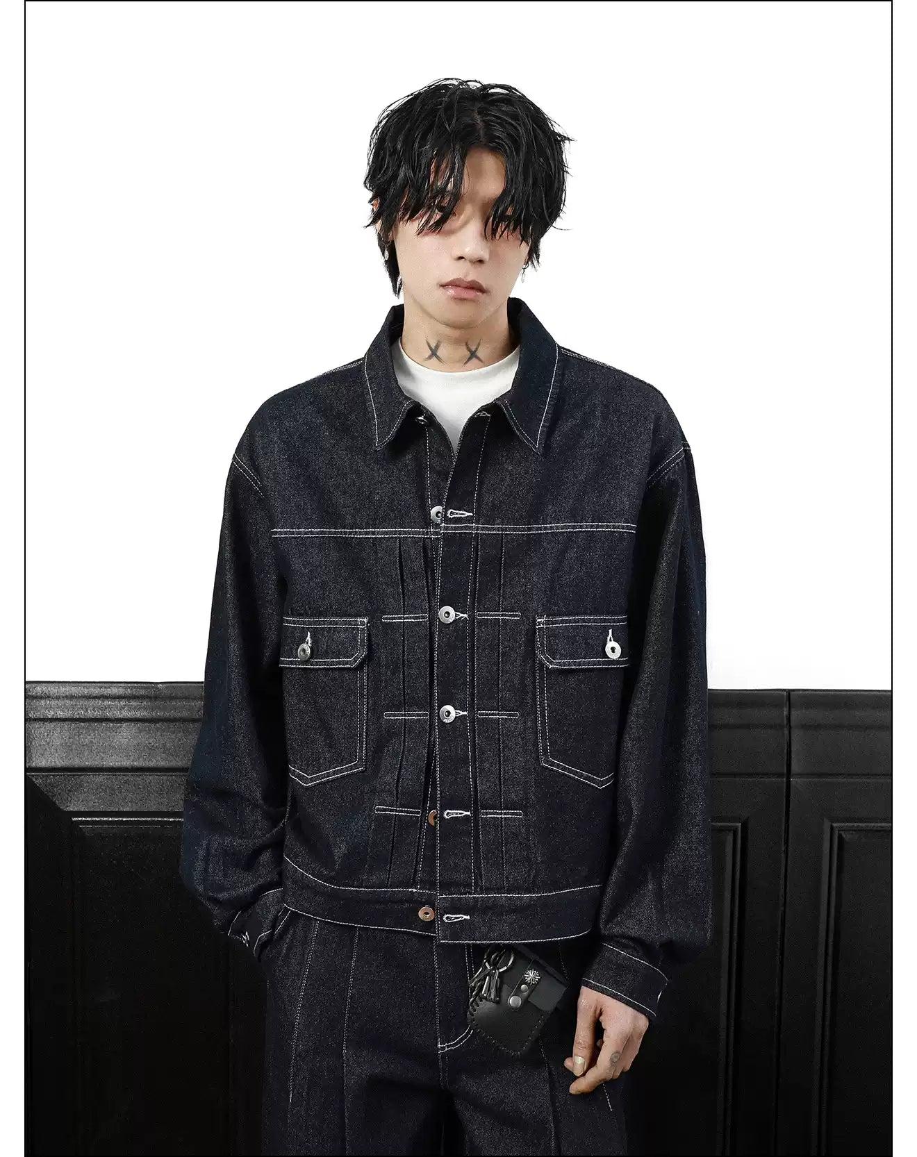 Stitched Lines Denim Jacket