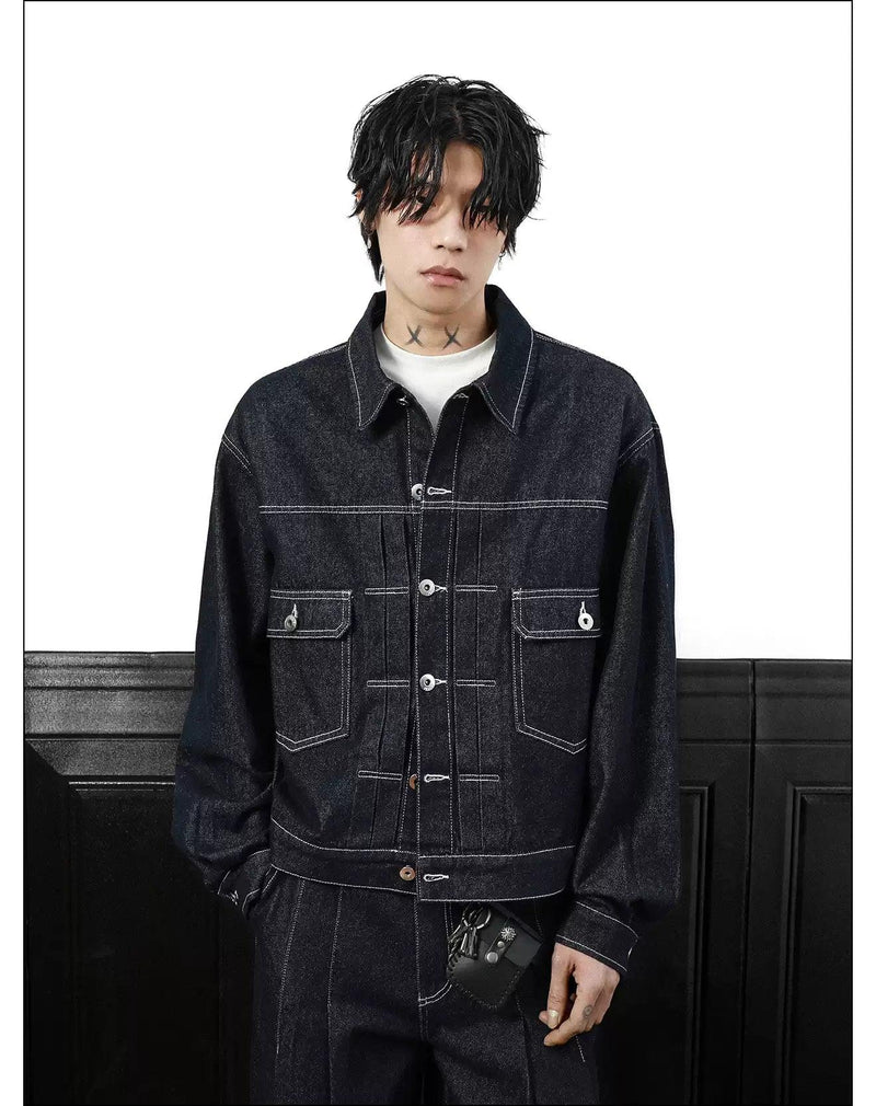 Stitched Lines Denim Jacket