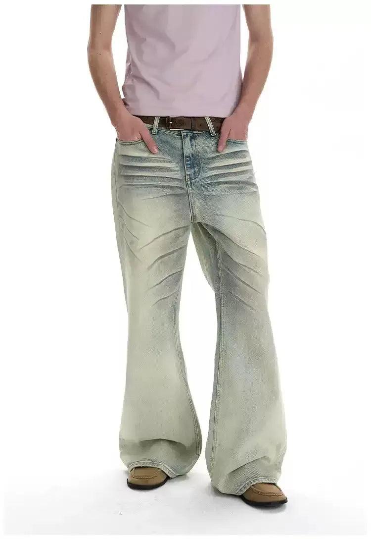 Whisker Faded Flared Jeans