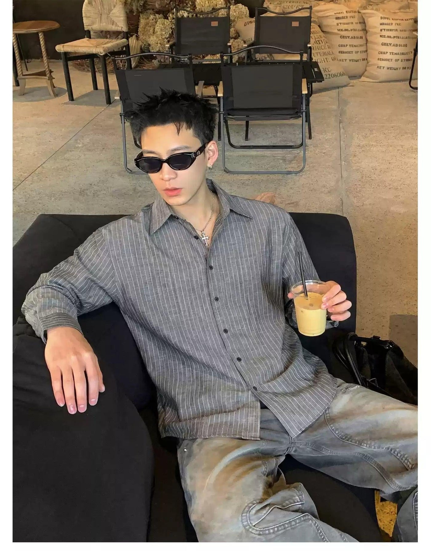 Vertical Stripes Clean Fit Shirt