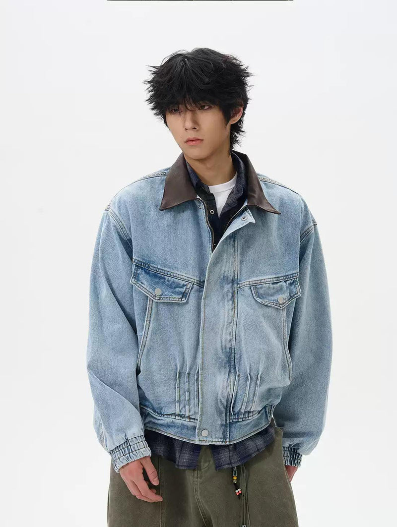 Hidden Zipper Denim Jacket