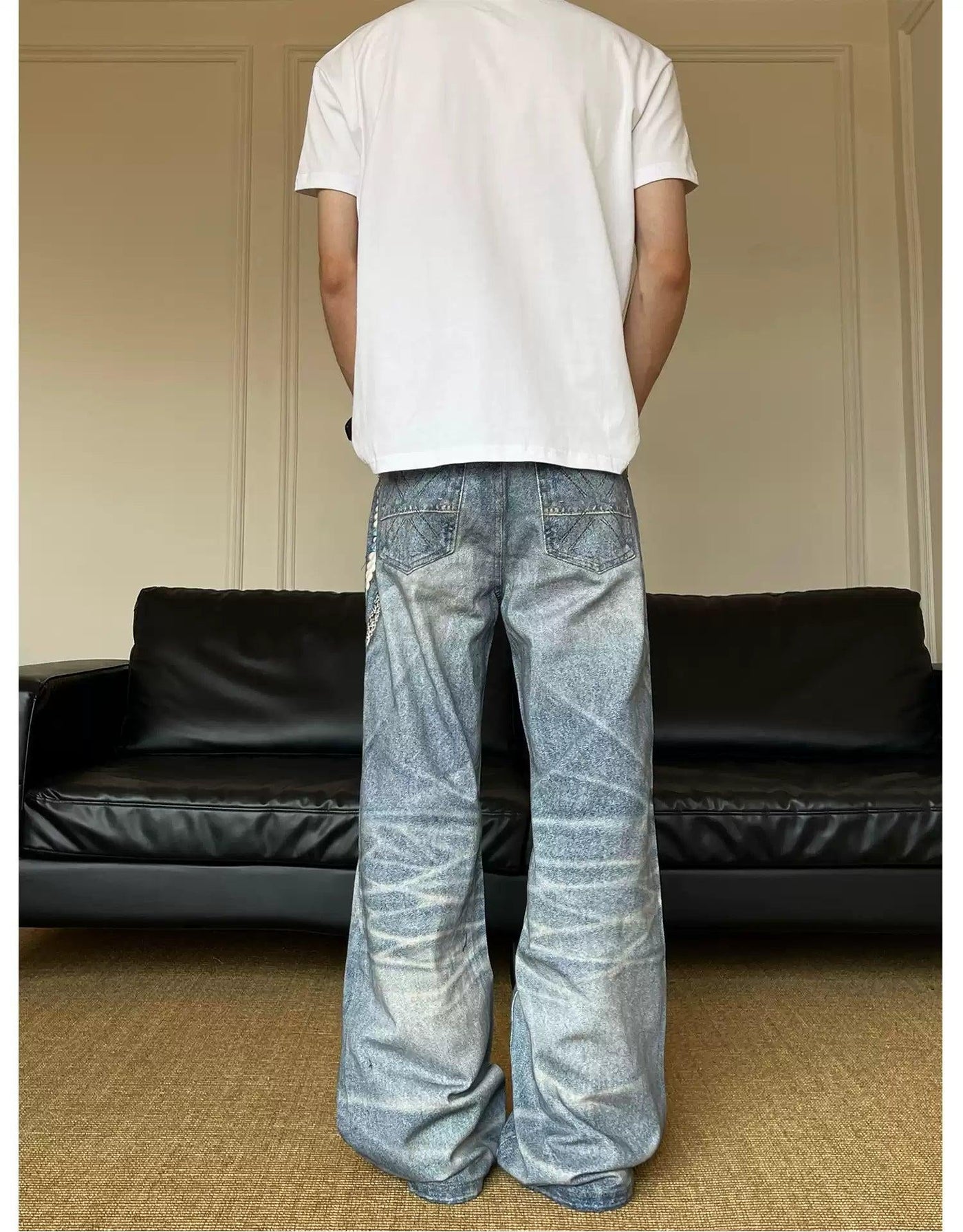 Faded Whiskers Grunge Jeans