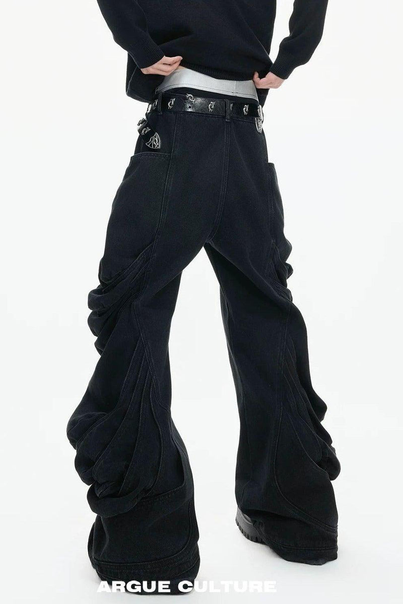 Grunge Pleat Detail Jeans