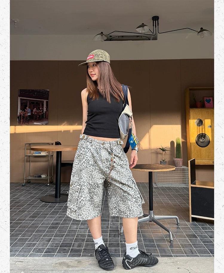 Animal Print Cargo Shorts