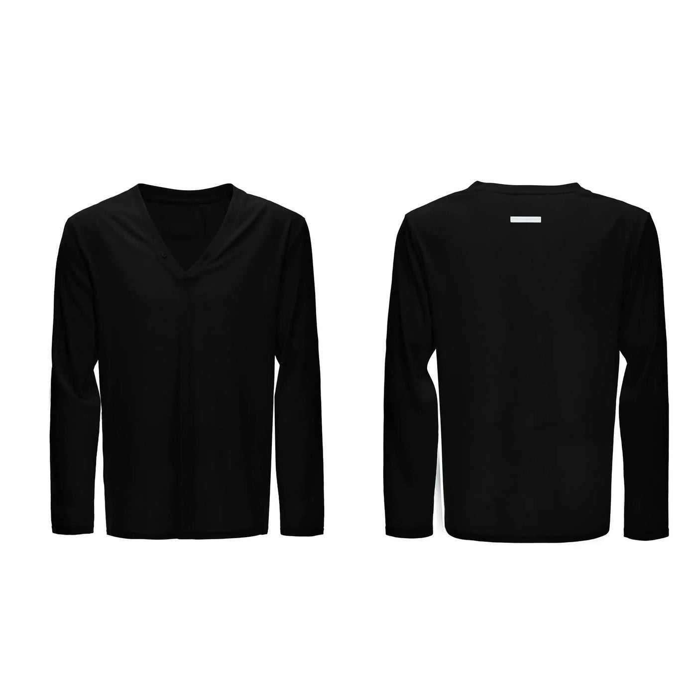 Deep V-Neck Long Sleeve T-Shirt