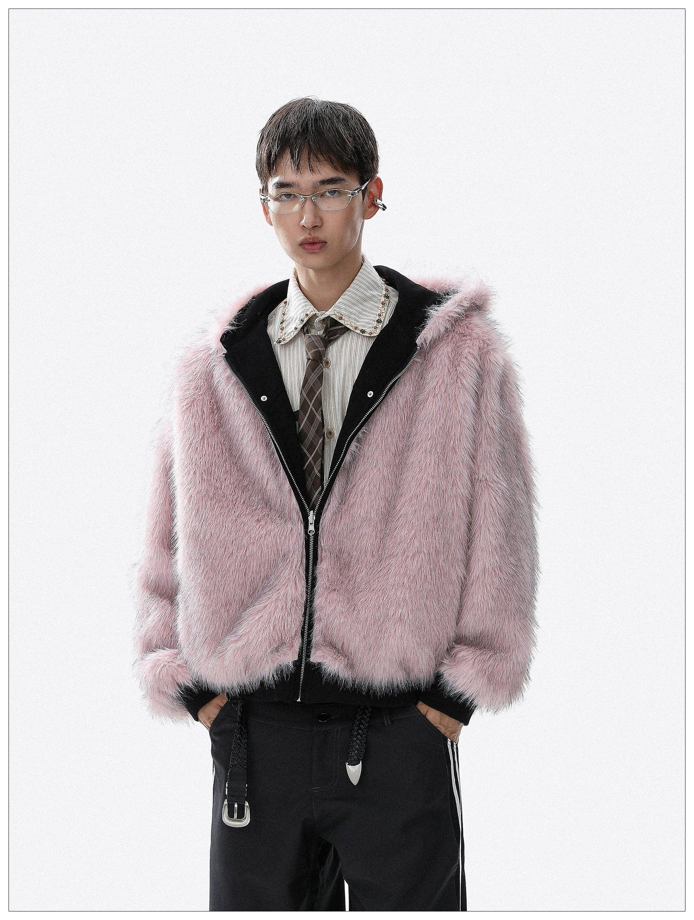Fur-Trim Reversible Full-Zip Jacket