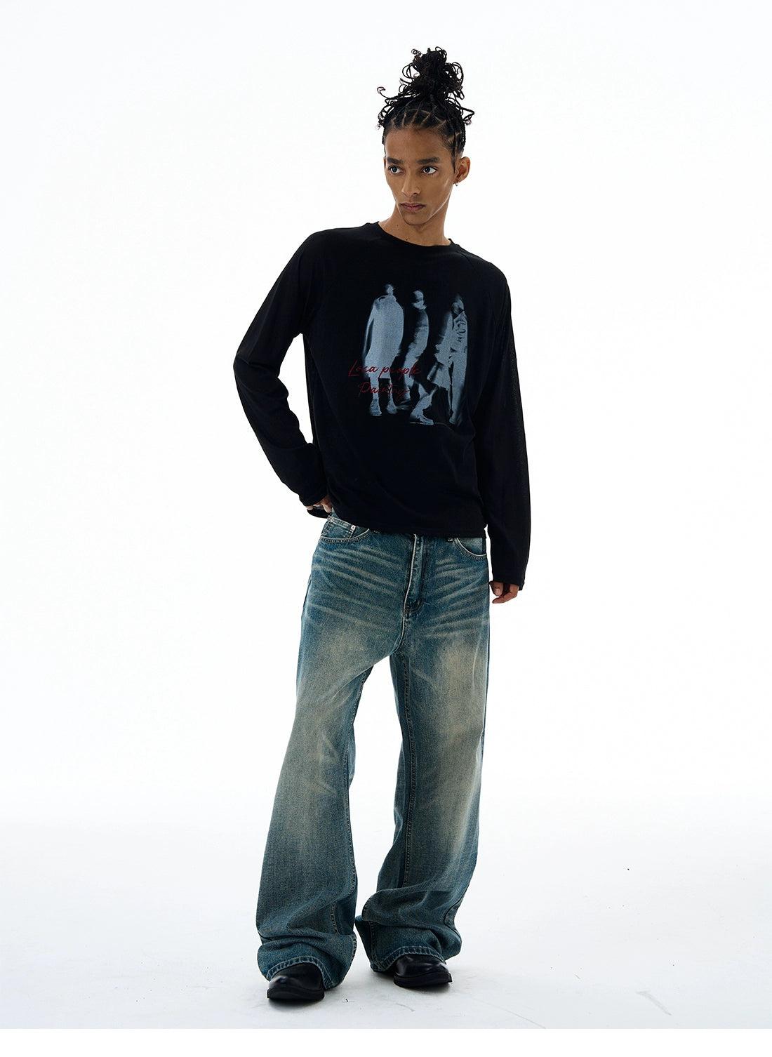 Silhouette Graphic Print L/S T-Shirt