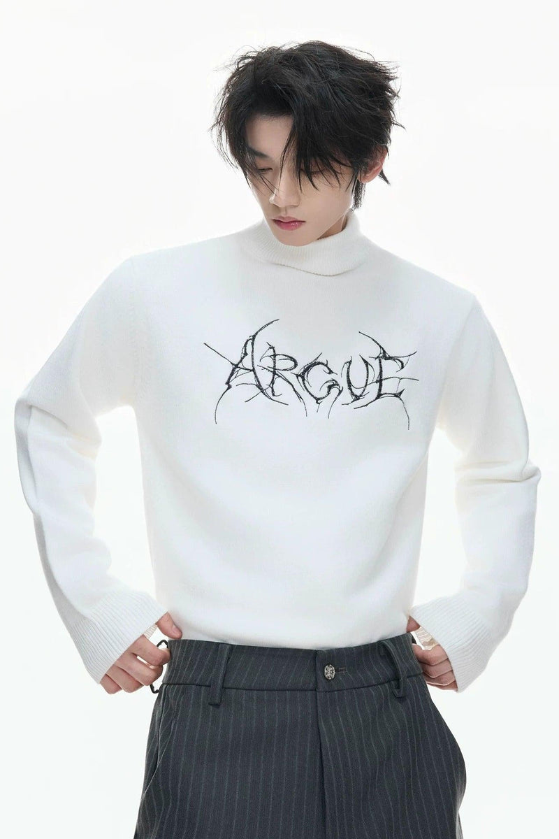Contrast Stitched Logo Sweater