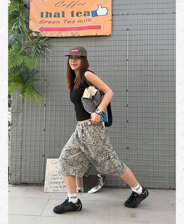Animal Print Cargo Shorts