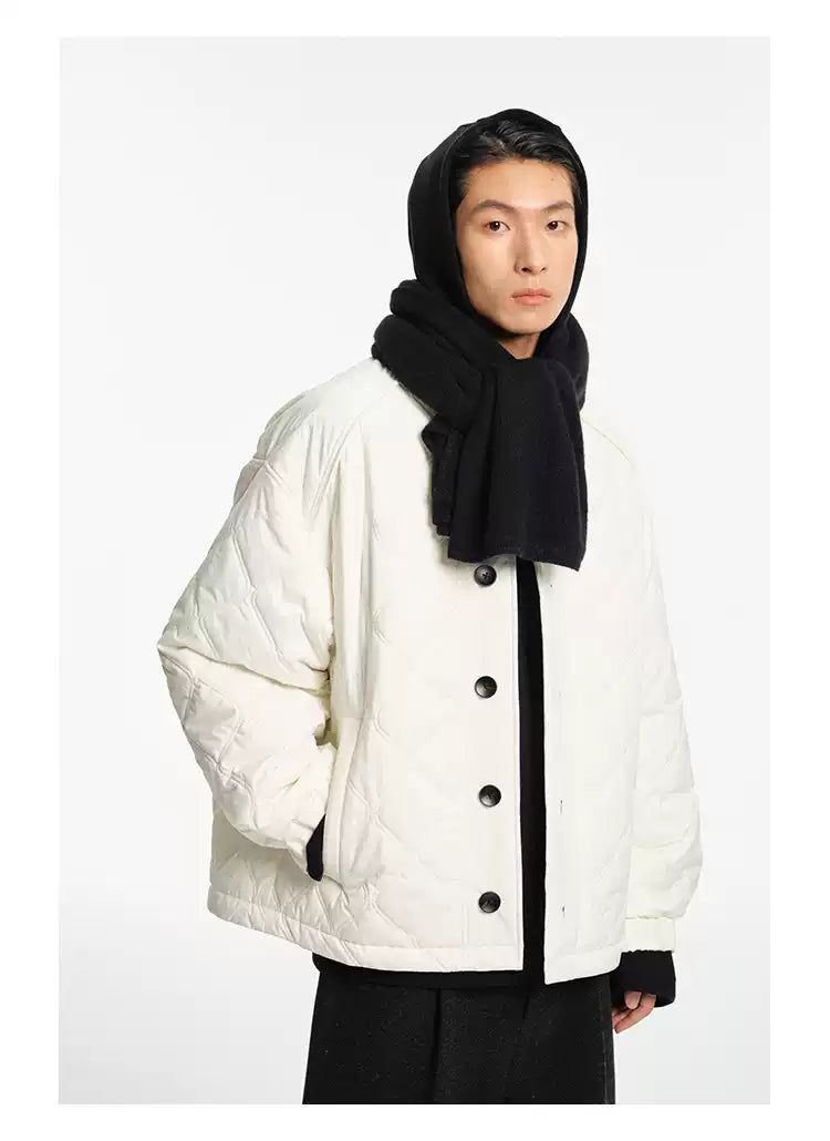 Buttoned Boxy Quilted Jacket