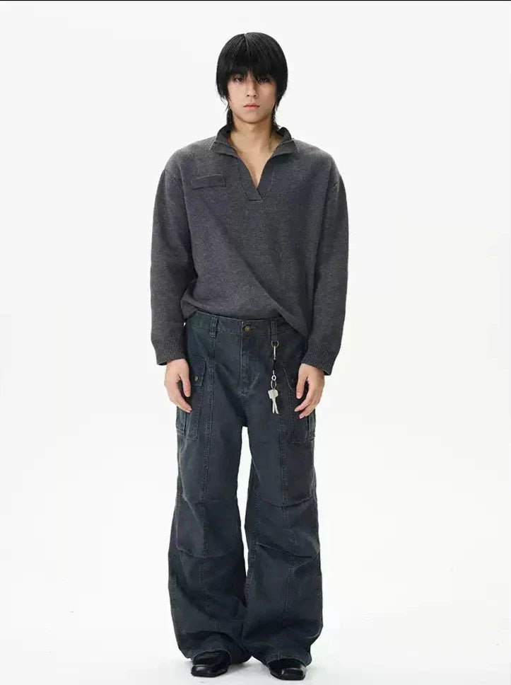Washed Carpenter Style Jeans