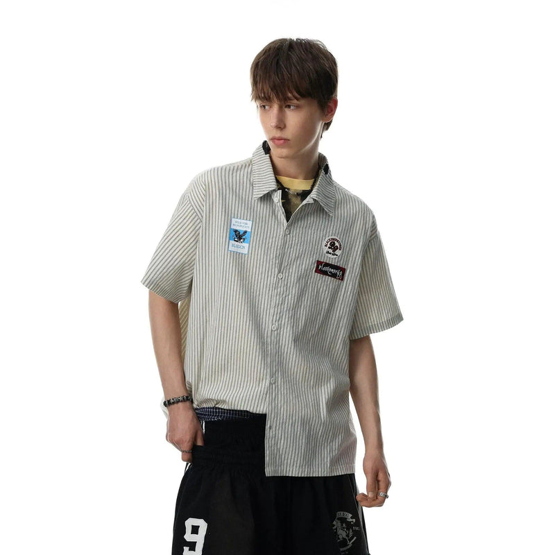 Patched Striped S/S Shirt