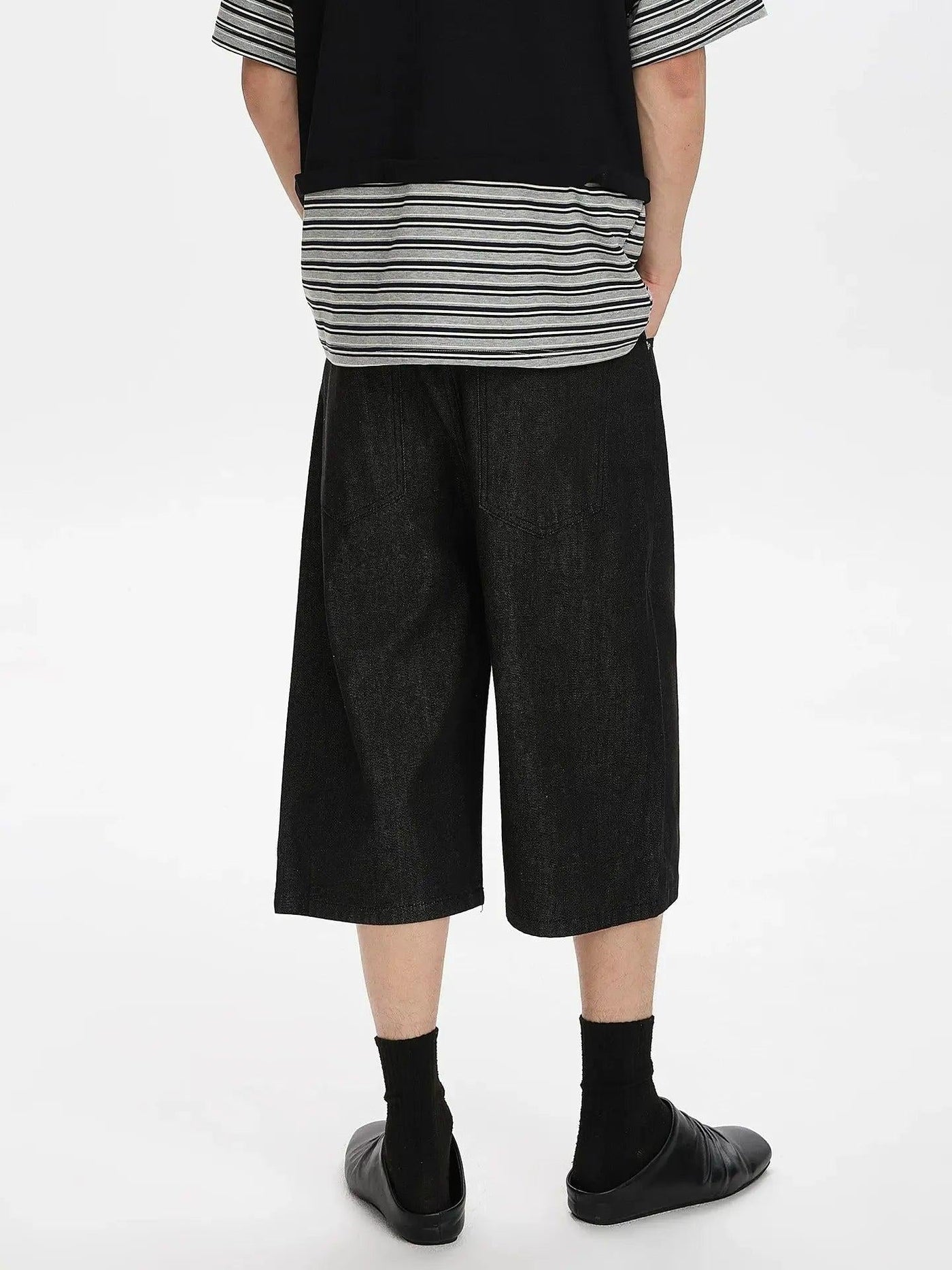 Wide Fit Raw Denim Shorts