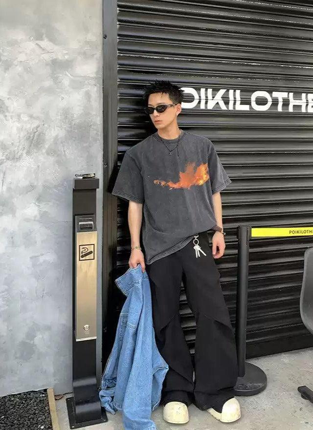 Fire Graphic Print T-Shirt