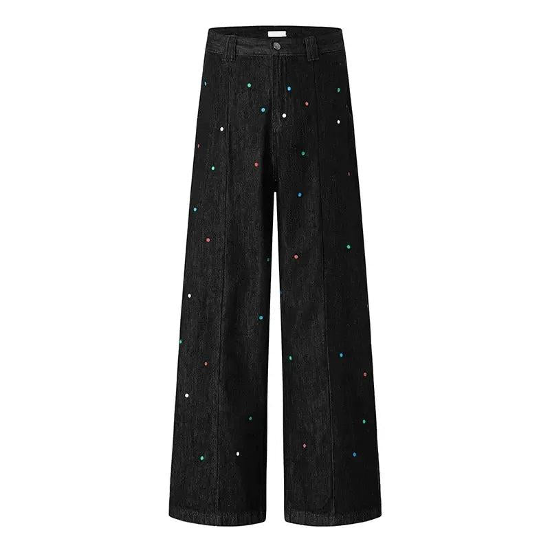 Splatter Polka Dot Wide Jeans