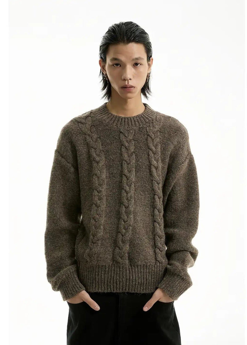 Chain Link Solid Color Sweater