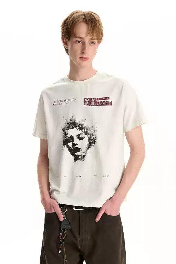 Ink Portrait Print T-Shirt
