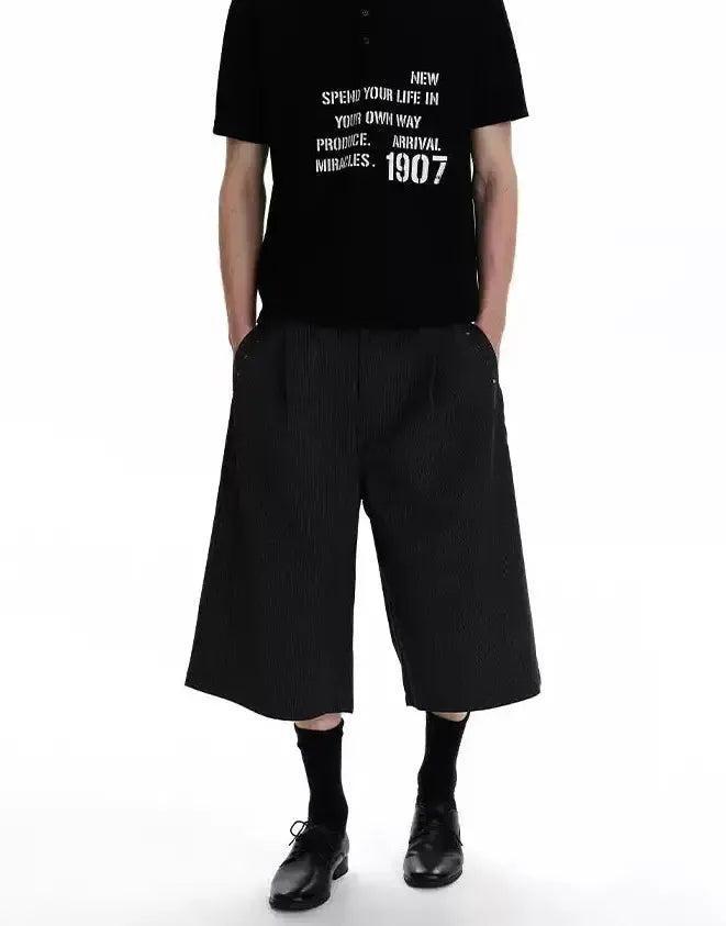 Striped Pleated Business Shorts