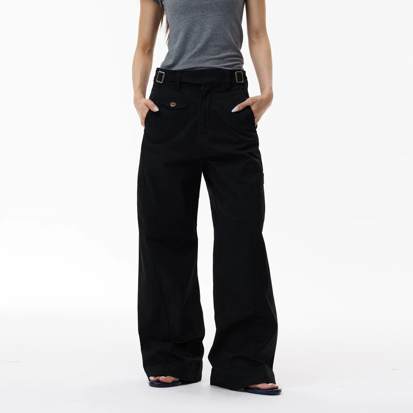 Belted Detail Cargo Pants