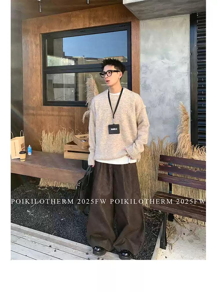 Fuzzy Textured Clean Fit Sweater