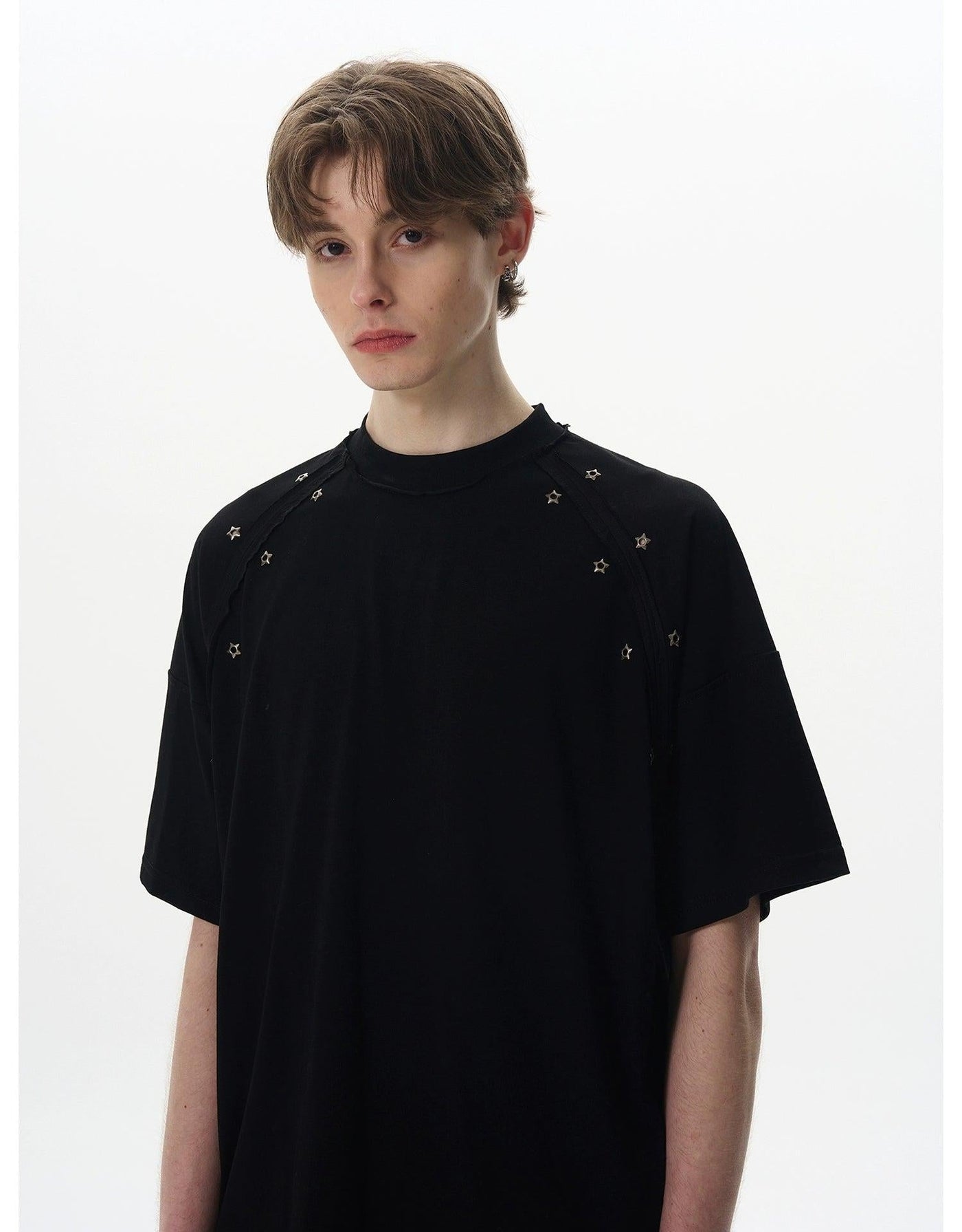 Raw Seamed Metal Mini Star T-Shirt