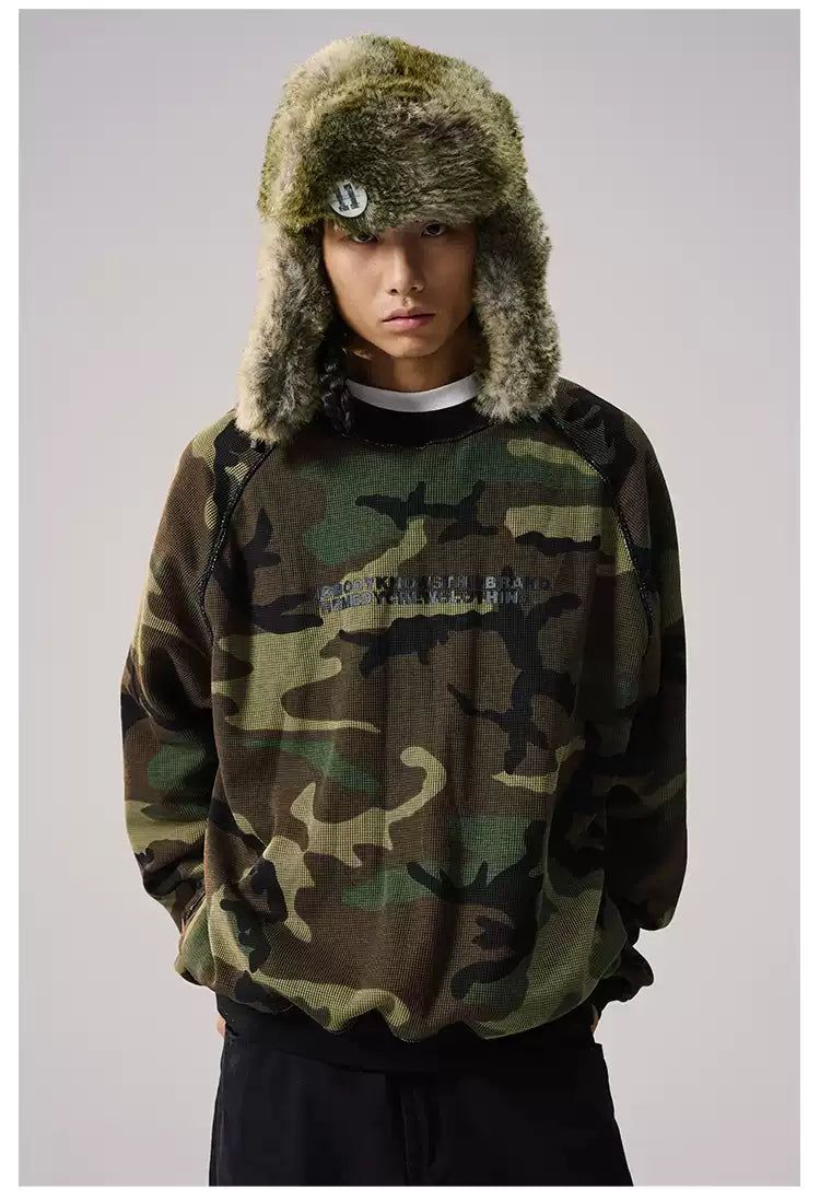 Casual Reversible Camo Crewneck