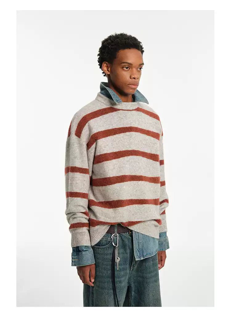 Contrast Stripes Regular Fit Sweater