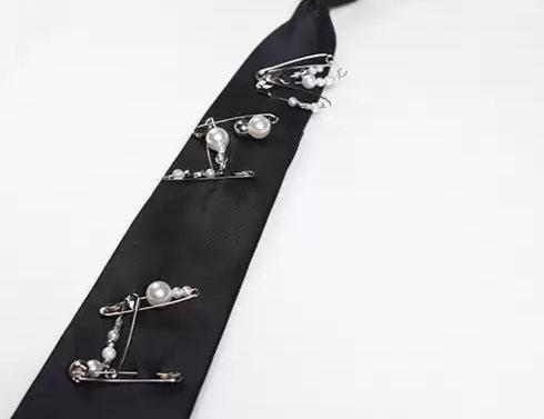 Scattered Safety Pins Tie