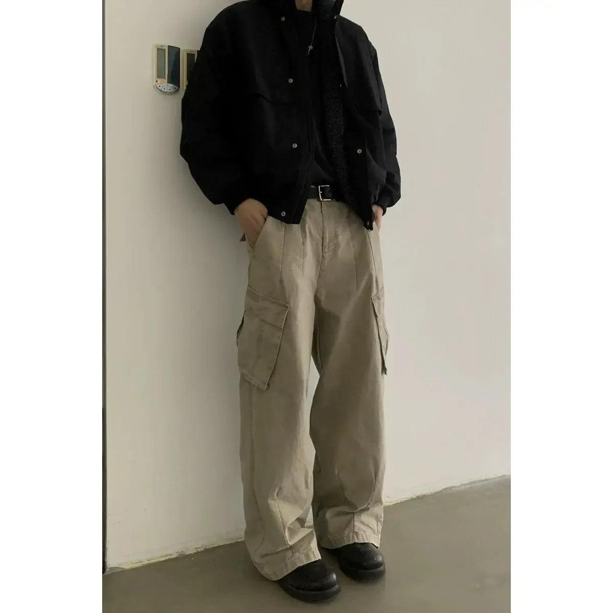 Distressed Wide Leg Cargo Pants