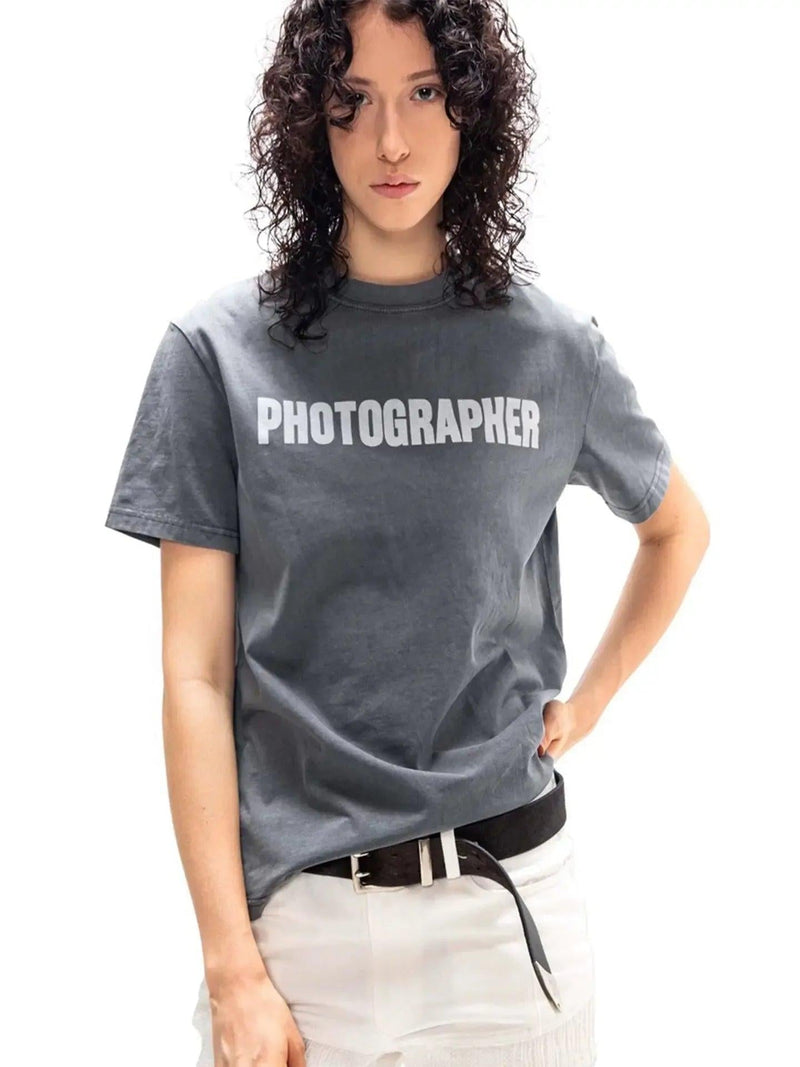 Washed Graphic Letter T-Shirt