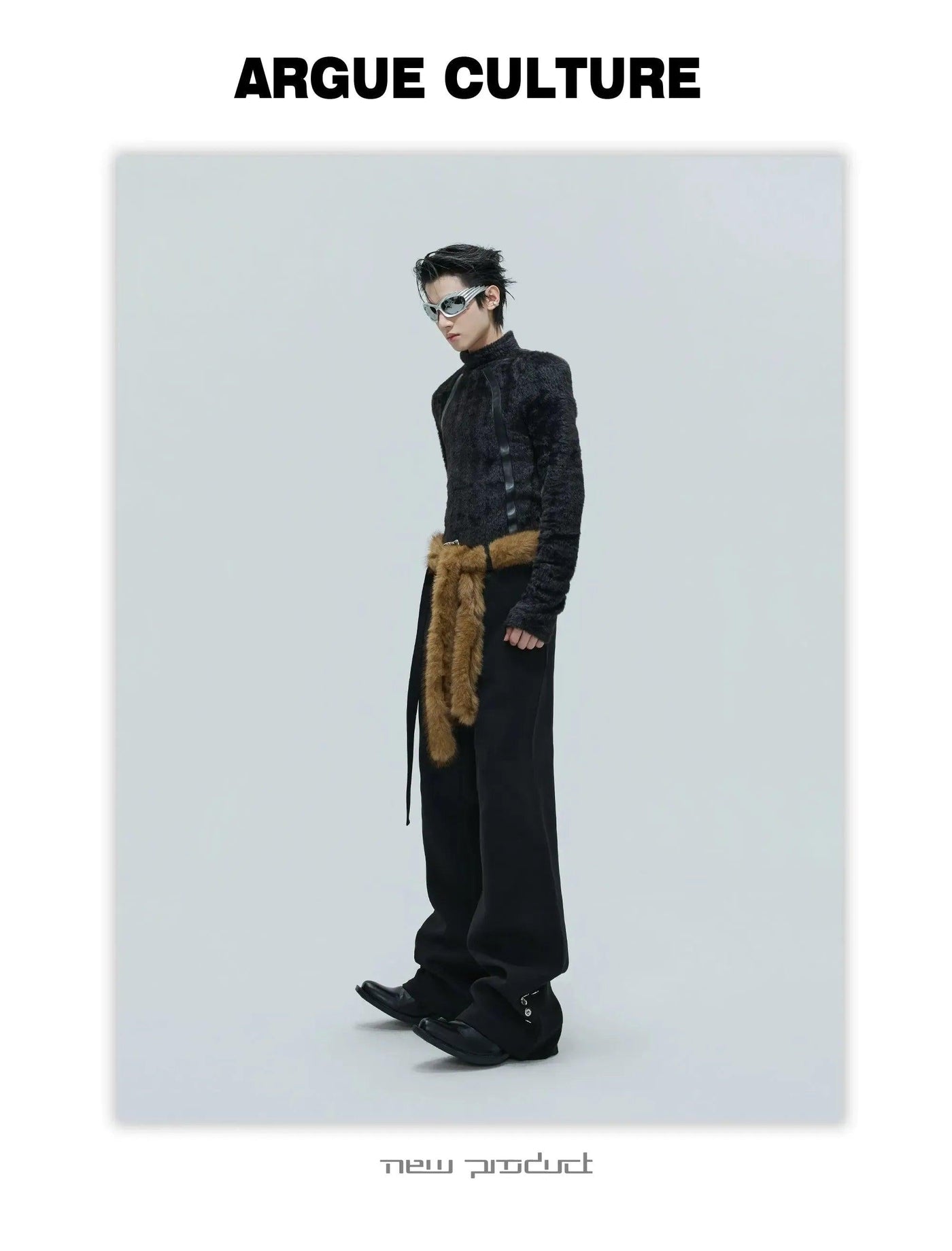 Cloth Belt Straight Leg Pants
