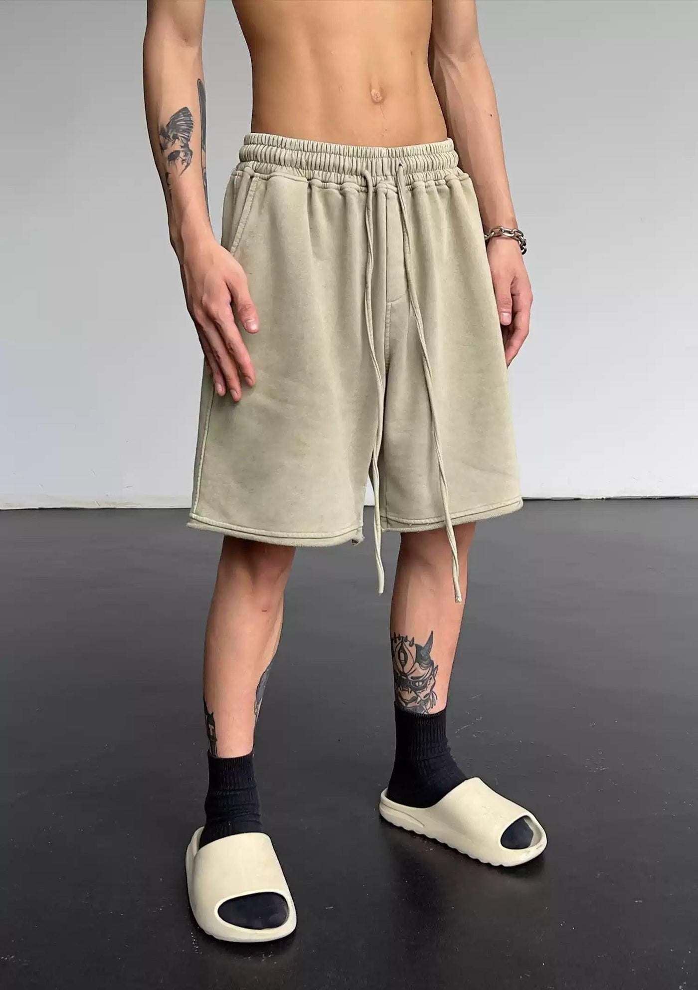 Drawstring Washed Comfy Shorts
