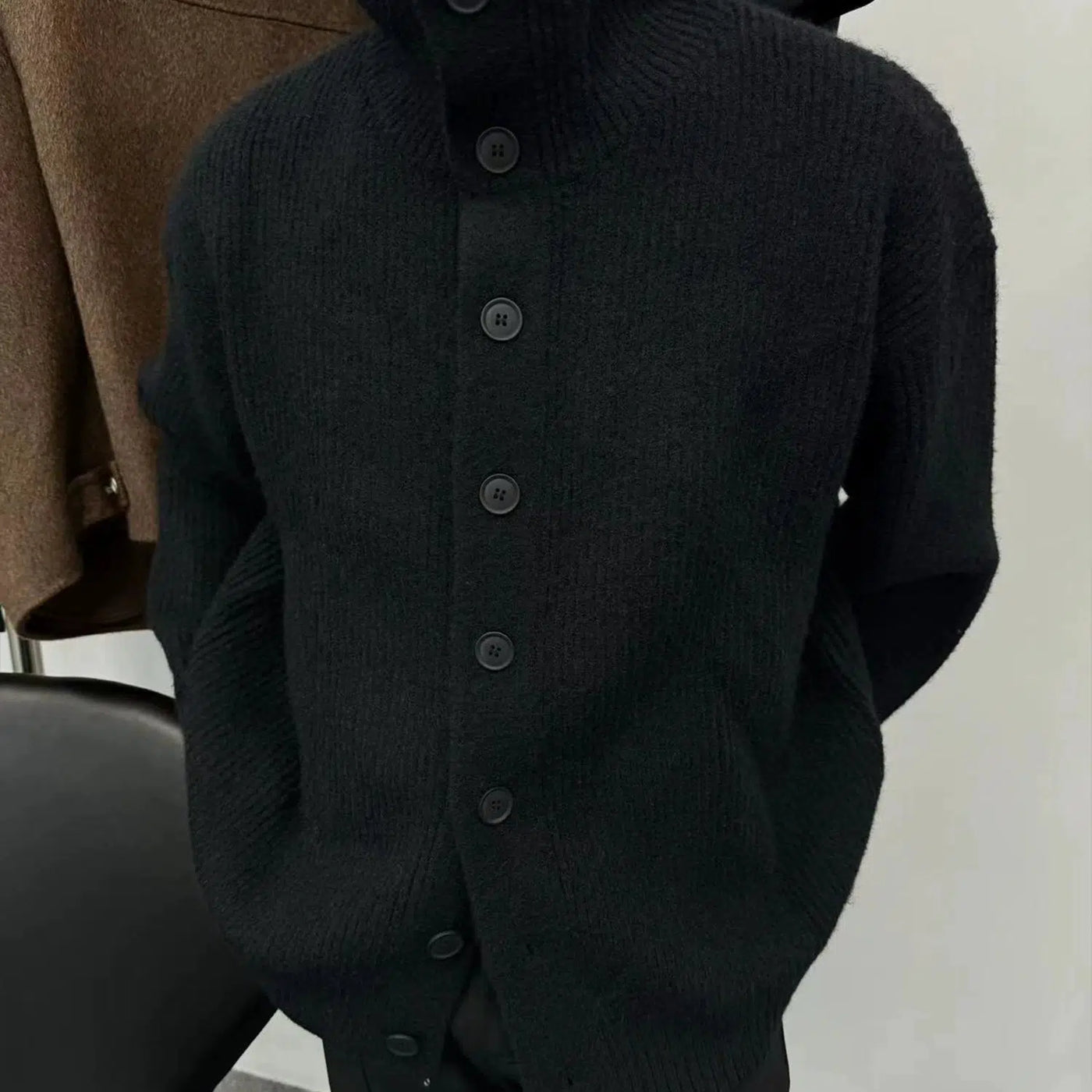 Classic Buttoned Ribbed Jacket