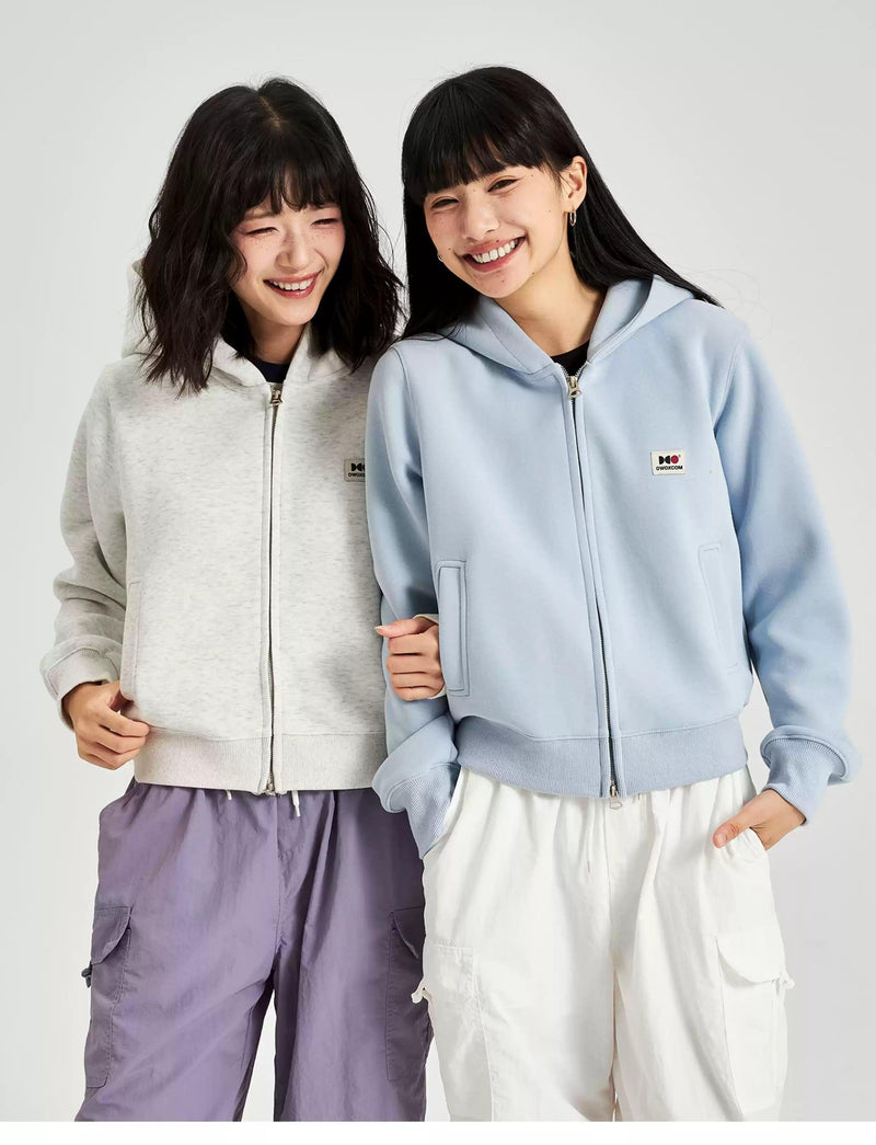 Dual-Zip Cropped Hoodie