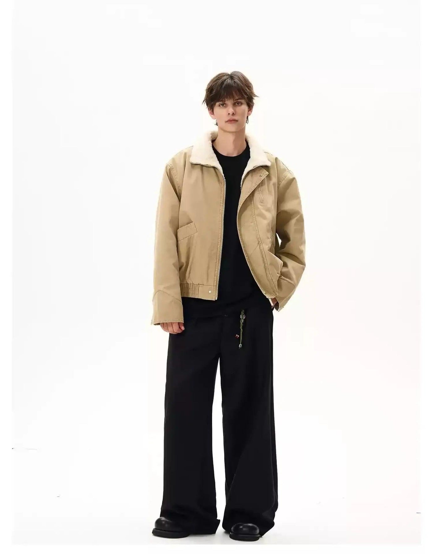 Fur Lined Stand Collar Barn Jacket