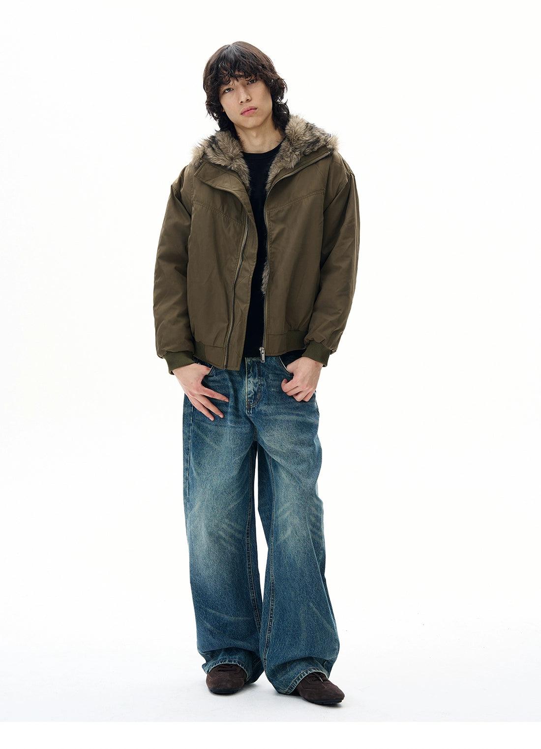 Faded Whiskers Straight Jeans