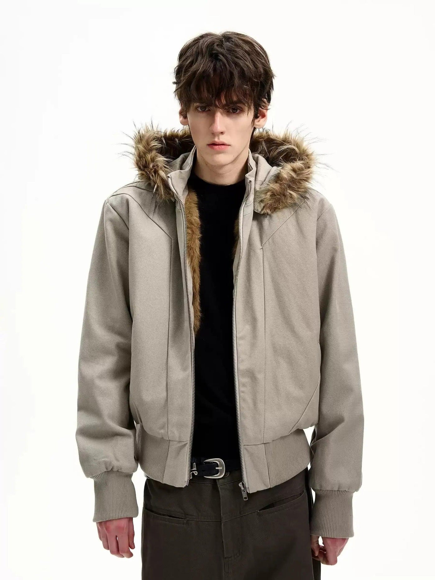 Faux Fur Line Hood Versatile Jacket