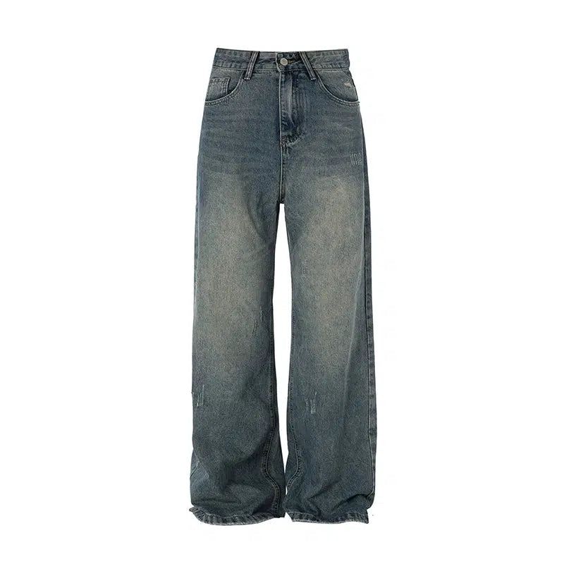 Washed Cat Scratched Jeans
