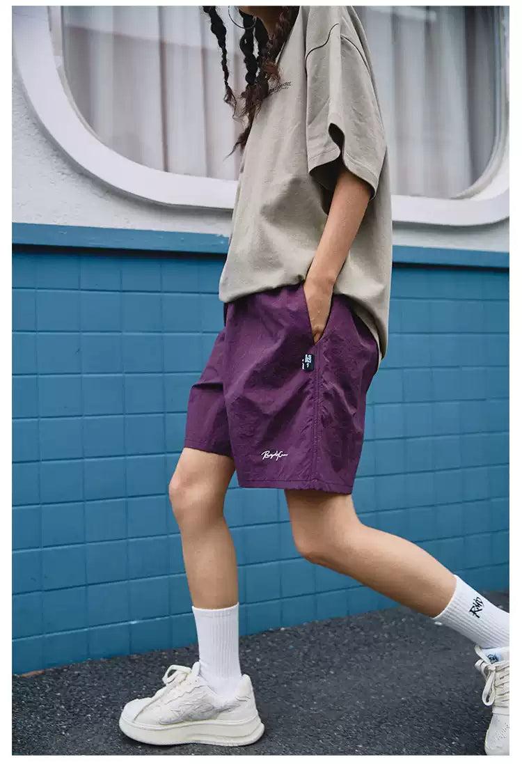Side Pockets Nylon Shorts