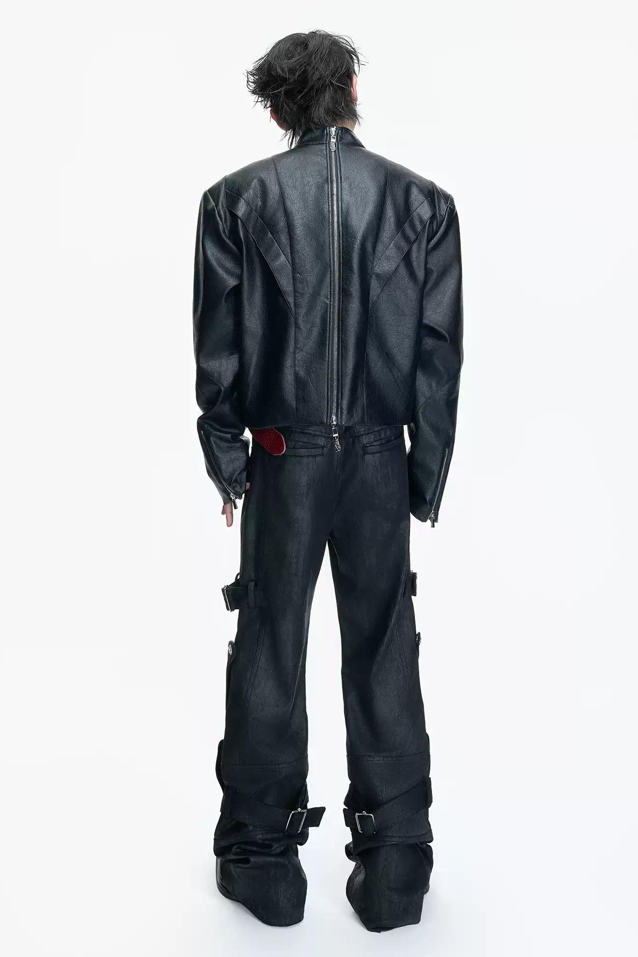 Multi-Straps PU Leather Pants