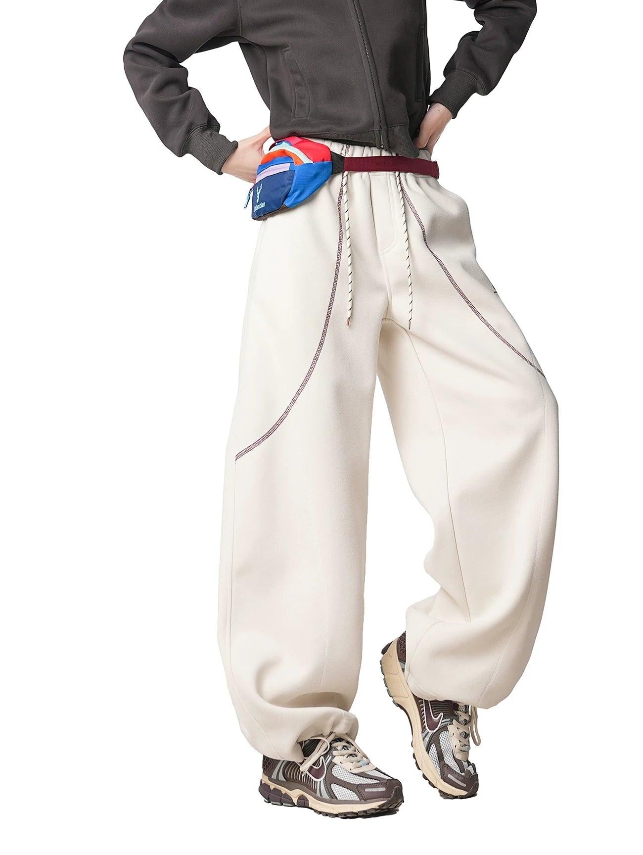 Structured Coverstitched Barrel Sweatpants